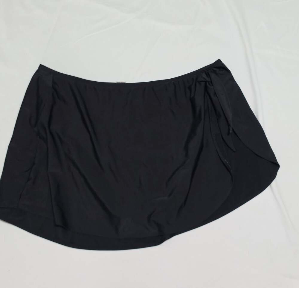 Old Navy Women's Drape Wrap Front Black Swim Skirt Bottom Size 2X